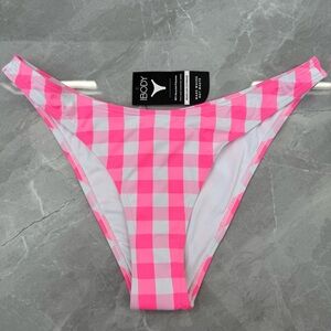 Women’s Cotton On Body High Side Brazilian Seam Bikini Bottom Checkered Swimsuit
